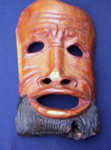 African Hand Carved Wood Mask