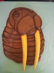 Walrus Hand Made Wooden Wall Plaque
